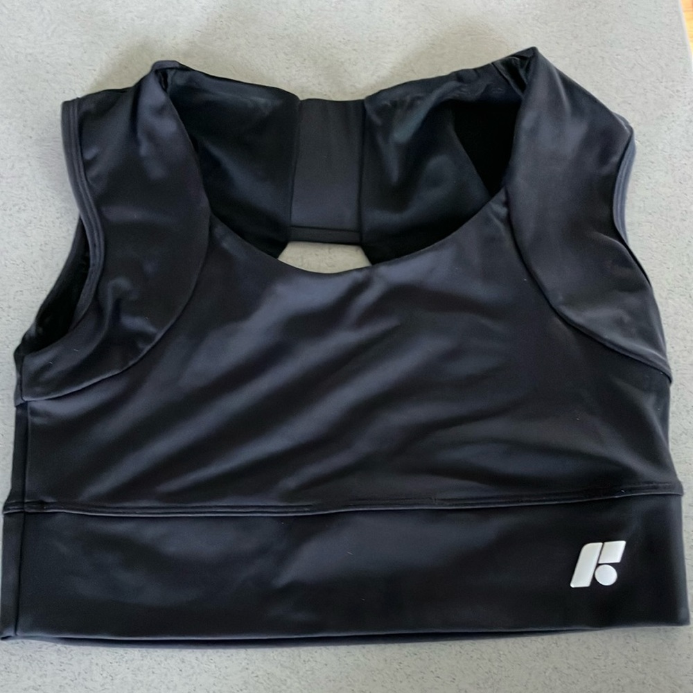 FORME Black Sports Bra with Logo